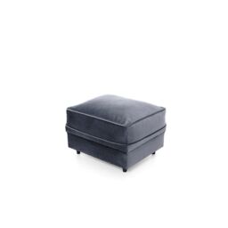 Abakus Direct Chicago Spill-Proof Velvet Footstool in Dark Grey - thumbnail 3