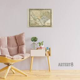 "Artery8 Mitchell 1860 Map Texas County USA State Canvas Wall Art Print in Beige - Size: W24"" x H32""" - thumbnail 3