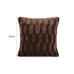 Voltico Arctic Plush Filled Cushion 45 × 45 cm - Cream / Chocolate - Size: 45 cm x 45 cm - thumbnail 4