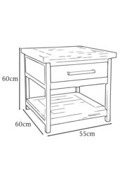 FWStyle Driftwood Lacquered Solid Reclaimed Pine 1 Drawer Side Table in Brown - thumbnail 2