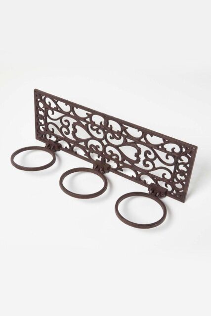 Homescapes Brown Cast Iron Parisian Style Flowerpot Holder - image 1