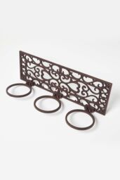 Homescapes Brown Cast Iron Parisian Style Flowerpot Holder - thumbnail 1