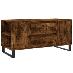 Berkfield Home Coffee Table Smoked Oak 102x44.5x50 cm Engineered Wood in Brown - thumbnail 2