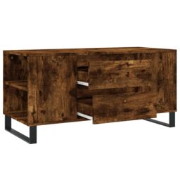 Berkfield Home Coffee Table Smoked Oak 102x44.5x50 cm Engineered Wood in Brown - thumbnail 6