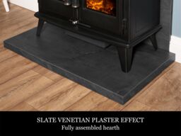 Acantha Fires & Fireplaces Acantha Hearth in Slate Venetian Plaster Effect in Black - thumbnail 3