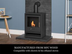 Acantha Fires & Fireplaces Acantha Hearth in Slate Venetian Plaster Effect in Black - thumbnail 4