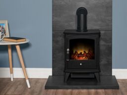 Acantha Fires & Fireplaces Acantha Hearth in Slate Venetian Plaster Effect in Black - thumbnail 2