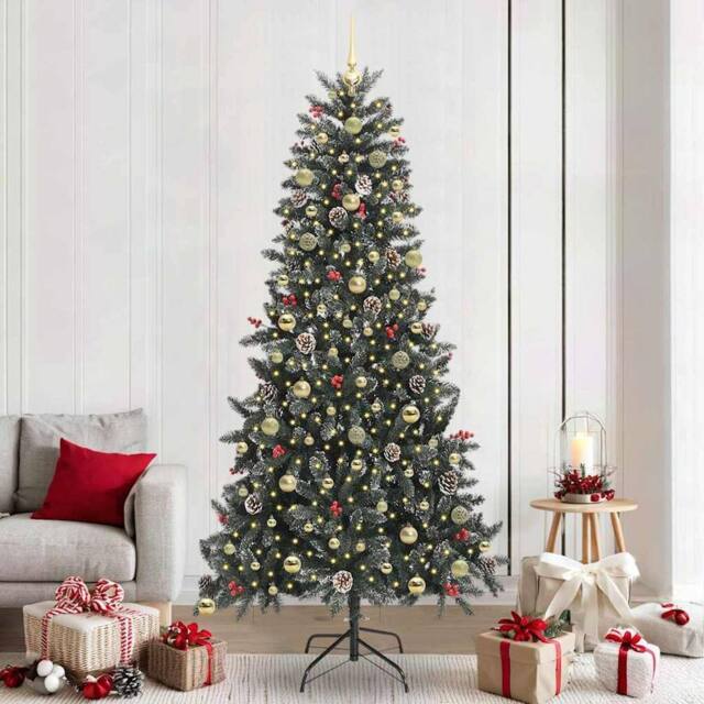 Berkfield Home Artificial Christmas Tree Green 129.5 x 129.5 x 240 cm - image 1