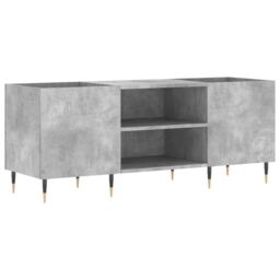 Berkfield Home Record Cabinet Concrete Grey 121x38x48 cm Engineered Wood - Size: 121 x 38 x 48 cm - thumbnail 2