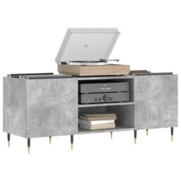 Berkfield Home Record Cabinet Concrete Grey 121x38x48 cm Engineered Wood - Size: 121 x 38 x 48 cm - thumbnail 3
