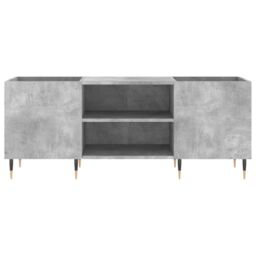 Berkfield Home Record Cabinet Concrete Grey 121x38x48 cm Engineered Wood - Size: 121 x 38 x 48 cm - thumbnail 4
