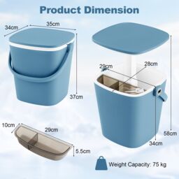 Costway 15L Outdoor Cool Bar Table Patio Cooler Side Table with Lift Top Lid in Blue - thumbnail 2