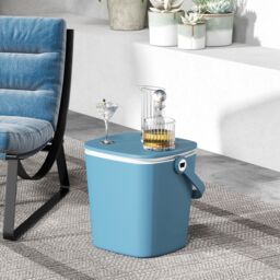 Costway 15L Outdoor Cool Bar Table Patio Cooler Side Table with Lift Top Lid in Blue - thumbnail 3