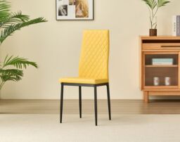 Outdoor Living Emily Leather Comfort Dining Chairs - Mustard - Set of 4