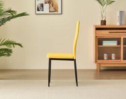Outdoor Living Emily Leather Comfort Dining Chairs - Mustard - Set of 4 - thumbnail 4