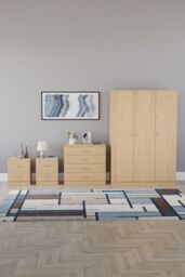Home Discount Vida Designs 4Pc Bedroom Set 2xBedside, 4 Drawer Chest, 3 Dr Wardrobe in Brown - thumbnail 4