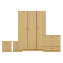 Home Discount Vida Designs 4Pc Bedroom Set 2xBedside, 4 Drawer Chest, 3 Dr Wardrobe in Brown - thumbnail 8