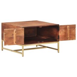 Berkfield Home Coffee Table Honey Brown 67x67x45 cm Solid Acacia Wood - Size: 67 x 67 x 45 cm - thumbnail 3
