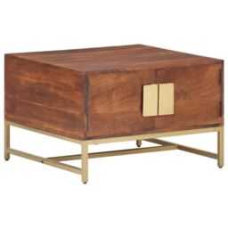 Berkfield Home Coffee Table Honey Brown 67x67x45 cm Solid Acacia Wood - Size: 67 x 67 x 45 cm - thumbnail 1