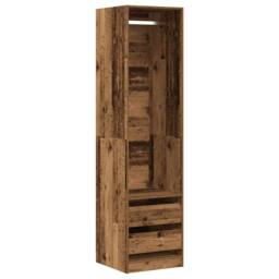 Berkfield Home Wardrobe Old Wood 50x50x200 cm Engineered Wood in Brown - Size: 50 x 50 x 200 cm - thumbnail 1