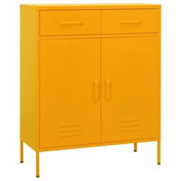 Berkfield Home Storage Cabinet Mustard Yellow 80x35x101.5 cm Steel