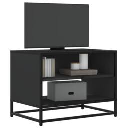 Berkfield Home TV Cabinet Black 61x40x46 cm Engineered Wood & Metal - Size: 61 x 40 x 46 cm - thumbnail 2
