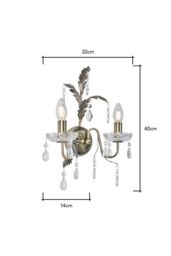 BHS Lighting Paisley Antique Brass Wall Light in Gold - thumbnail 6