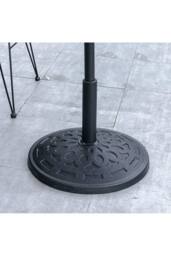 H&O Direct 3M Rotating Parasol for Outdoor Sunshade & Rain with Resin Decorative Base in Black - thumbnail 5