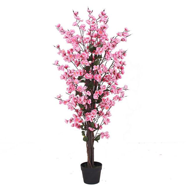 Leaf Artificial 120cm Pink Blossom Tree - image 1