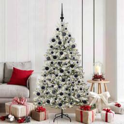 Berkfield Home Artificial Christmas Tree Green & White 180 cm PVC & Metal - thumbnail 1