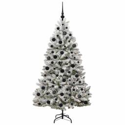 Berkfield Home Artificial Christmas Tree Green & White 180 cm PVC & Metal - thumbnail 4