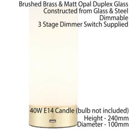 Loops 2 PACK - Touch Dimmable Table Lamp Brass & Frosted Glass Shade Light USB Charger in Clear - thumbnail 3