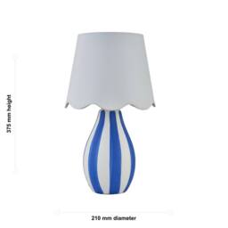 First Choice Lighting Set of 2 Connie - Blue & White Stripe Ceramic Table Lamps - thumbnail 7