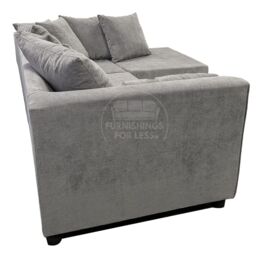 Furnishings For Less UK Casper Chenille 3 to 4 Seater L Shaped Corner Sofa Right Hand Facing in Grey - thumbnail 3