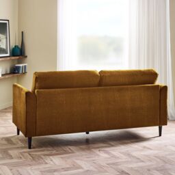 FurnitureboxUK Logan Fabric 3 Seater Sofa in Orange - thumbnail 2