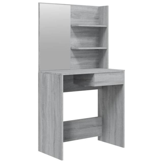 Berkfield Home Dressing Table with Mirror Grey Sonoma 74.5x40x141 cm - image 1