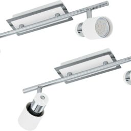 Loops 2 PACK Wall 2 Spot Light Colour Chrome Plated White Steel GU10 2x5W Included