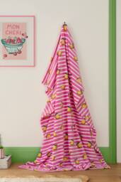 Fusion 'Summer Fruits' Fleece Throw in Pink - Size: 120 cm x 150 cm - thumbnail 1