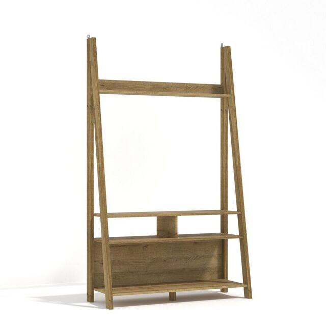 Lemon Pavilion Furniture Tiva Ladder TV Unit - MDF - L38.6 x W105 x H175.4 cm - Oak in Brown - Size: 1 Pack - image 1