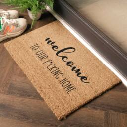 Artsy Mats Welcome To Our F*cking Home Doormat (60 x 40cm) in Brown - Size: 40 cm x 60 cm - thumbnail 2
