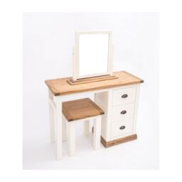 Cabinet Bits Tropea 3 Drawer Dressing Table Set Brass Cup Handle in Off-White - thumbnail 3