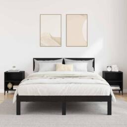 Berkfield Home Modern Bedside Cabinets 2 pcs Black Oak 40x30x50 cm Engineered Wood - Size: 40 x 30 x 50 cm - thumbnail 4