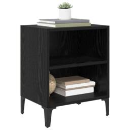 Berkfield Home Modern Bedside Cabinets 2 pcs Black Oak 40x30x50 cm Engineered Wood - Size: 40 x 30 x 50 cm - thumbnail 1