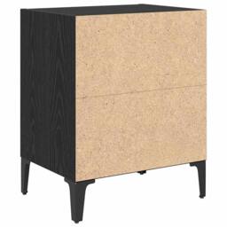 Berkfield Home Modern Bedside Cabinets 2 pcs Black Oak 40x30x50 cm Engineered Wood - Size: 40 x 30 x 50 cm - thumbnail 8