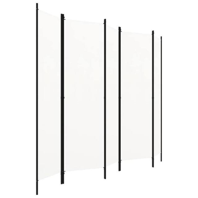 Berkfield Home 5-Panel Room Divider Cream White 250x180 cm - image 1