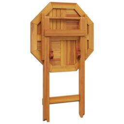 Berkfield Home Folding Garden Table √ò60x75 cm Solid Wood Acacia in Brown - Size: 60x75 cm - thumbnail 9