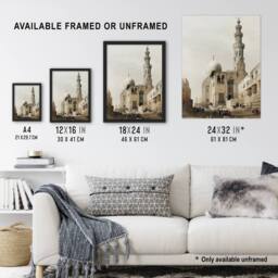 "Artery8 Tombs of the Khalifs at Cairo D. Roberts Vintage Wall Art Print Poster in Brown - Size: W24"" x H32""" - thumbnail 3