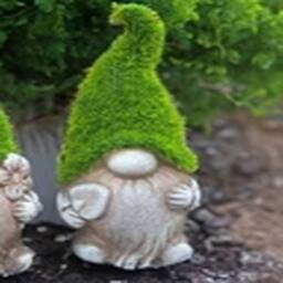EONLION 2PCS FLOCKED GARDEN GONK GNOME ORNAMENT 2 DESIGNS DECOR PATIO in Green - thumbnail 4