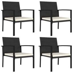 Berkfield Home 5 Piece Outdoor Dining Set Poly Rattan Black - thumbnail 6