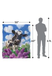 JQ Licensing Jlo Cow & Butterflies Garden Silky Touch Super Soft Throw Blanket 152 X 127 cm in White - thumbnail 5